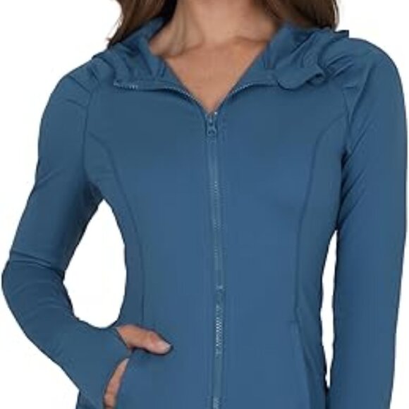 Yogalicious Hoodie Jacket XL Blue Fusion NWT $88 JY84590P - Picture 1 of 12